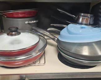 Calphalon Simply Red Fry Pans and Darker Skillet Set