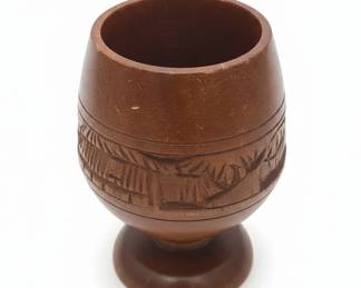 Hand Carved Monkey Pod Tiki Goblet