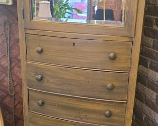 Vintage Tall Dresser with Mirror