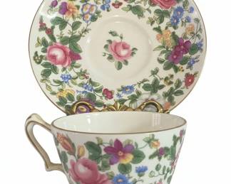 Crown Staffordshire Thousand Flowers Teacup and Saucer