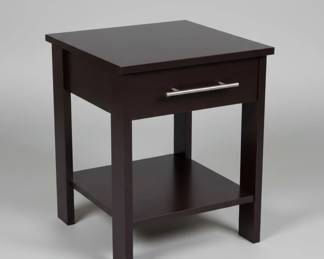 Dark Wood Nightstand with Drawer