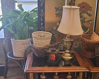 Brass Table Lamp with Cream Bell Shade
