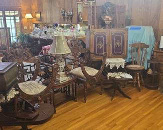 Victorian Carved Walnut Parlor Set