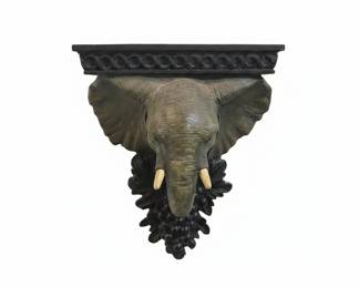 Elephant Head Shelf Bracket with Grapes
