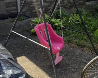 Toddler Swing Set with Pink Seat