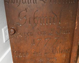 Antique carved memorial cabinet