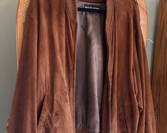 Bergdorf Goodman suede bomber jacket size L