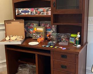 Martin Furniture computer desk and hutch with built-in power strip