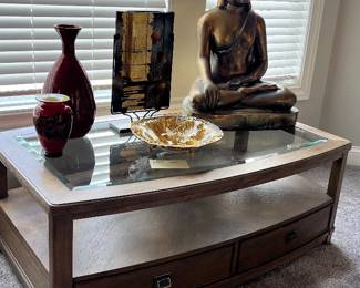 Buddha statue, bowl from Japan, vases