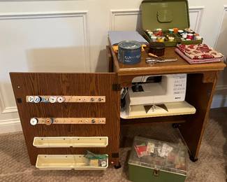Kenmore sewing machine and sewing cabinet