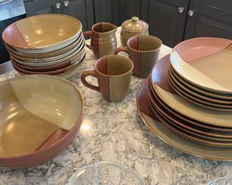 Sango Gold Dust Sienna stoneware set