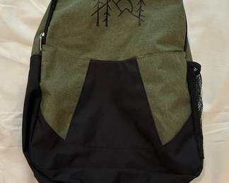 Outdoor Style Daypack with Mountain and Pine Tree Graphic