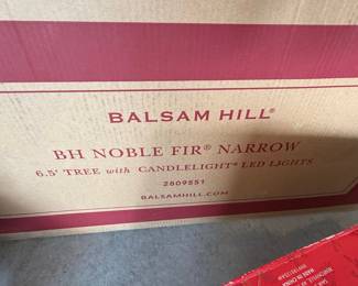 Balsam Hill BH Noble Fir Narrow 6.5' Christmas Tree and Member's Mark Plush Gnome Set