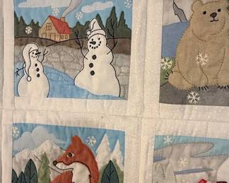 Winter Wildlife Applique Quilt Pattern Set