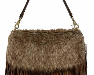 Big Buddha Faux Fur and Fringe Shoulder Bag