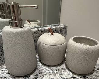 Crosby St. Speckled Stone Style Bathroom Accessory Set