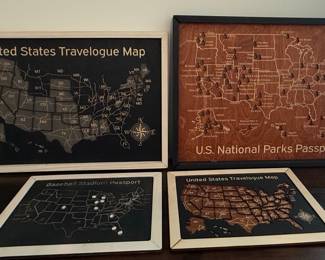 Wooden Travel Map Collection - USA, National Parks, Baseball Stadiums