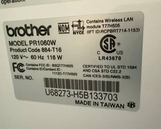 Brother Entrepreneur Pro W PR1060W Embroidery Machine