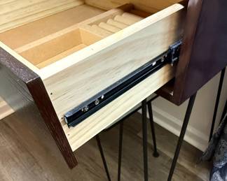 Mid-Century Modern Style Vanity Desk with Stool