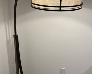 Industrial Style Table and Floor Lamp Set with USB Charging