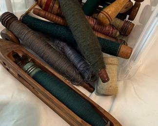 Vintage Boat Style Weaving Shuttle and Bobbin Collection