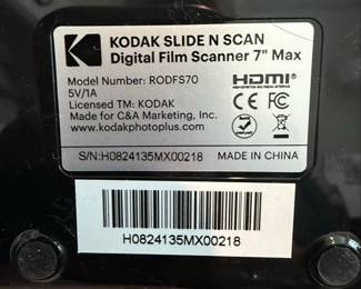 Kodak Slide N Scan Digital Film Scanner 7" Max (RODFS70)