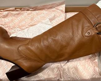 Johnston & Murphy Hadley Tall Inside Zip Saddle Tan Leather Boots