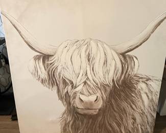 Highland Cow Style Canvas Wall Art