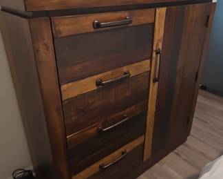 Rustic Wood and Dark Metal Hardware Dresser