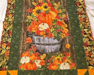 Autumn Harvest Owl and Pumpkin Quilt Wall Hangings