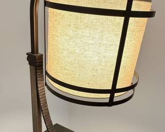 Industrial Style Table and Floor Lamp Set with USB Charging
