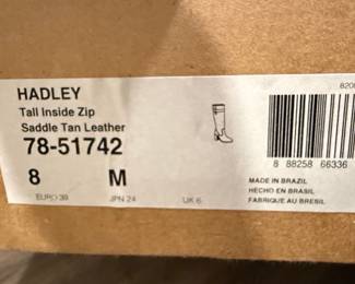 Johnston & Murphy Hadley Tall Inside Zip Saddle Tan Leather Boots