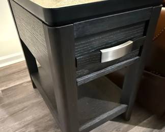 Contemporary Style End Table with Drawer and Open Shelf