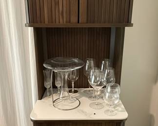 Mid-Century Modern Style Bar Cabinet with Wine Cooler (1 of 2)