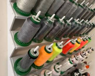 Floriani Style Embroidery Thread Rack with Assorted Thread Spools