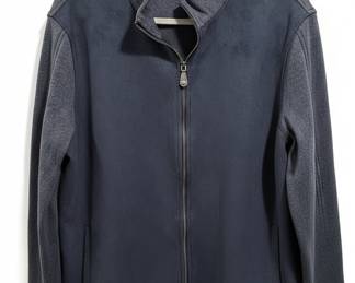 Johnston & Murphy Faux-Suede and Knit Full-Zip Jacket