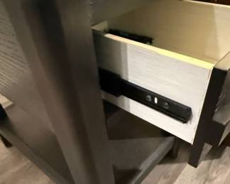 Contemporary Style End Table with Drawer and Open Shelf