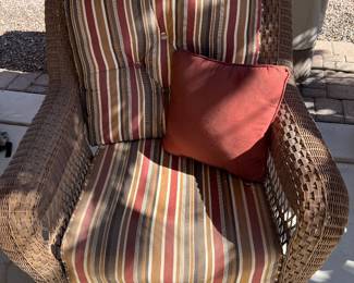 PATIO FURNITURE INCLUDES LOVESEAT, ACCENT TABLES, 2 CHAIRS, ALL CUSHIONS AND COVERS