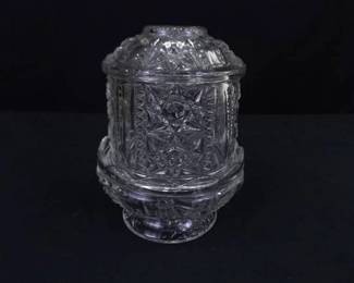 Vintage Indiana Glass Stars and Bars Fairy Lamp