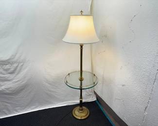 Vintage Mid Century MINT Solid Brass Hollywood Regency Stiffel Tabled Floor Lamp