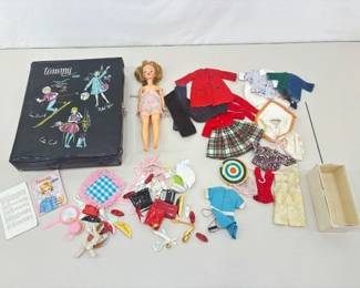 Vintage Ideal Tammy Doll Incase with Clothes and Accessories 