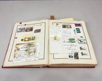 Vintage Stamp Collection Scrapbook 