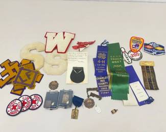 Lot of Vintage Awards, Metals, and Patches