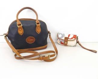 Dooney & Bourke All Weather Leather Norfolk Satchel, and Limited Edition Illustration Printed Canvas Wristlet