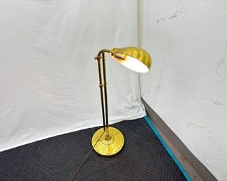 Vintage Art Deco Solid Brass Clamshell Floor Lamp