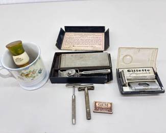 Lot of Vintage Gillette etc. Razor and Shaving Collectibles