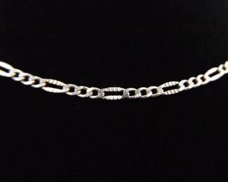 .925 Sterling Silver Styled Figaro Link Choker Necklace
