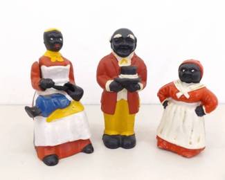 Lot of 3 Cast Iron Black Americana Coin Banks