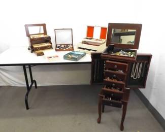 Large Lot of Costume Jewelry in SEVERAL Jewelry Boxes