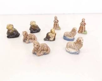 Lot of 9 Wade Red Rose Tea Figurines
